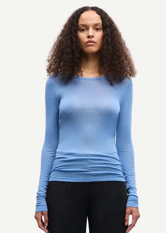 SAMSØE SAMSØE - W Sadou T-shirt ls 15499 Della Robbia Blue 