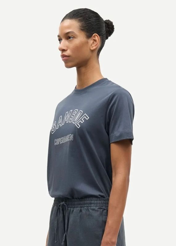SAMSØE SAMSØE - W Sacamino SS T-skjorte 15276 Ombre Blue Logo