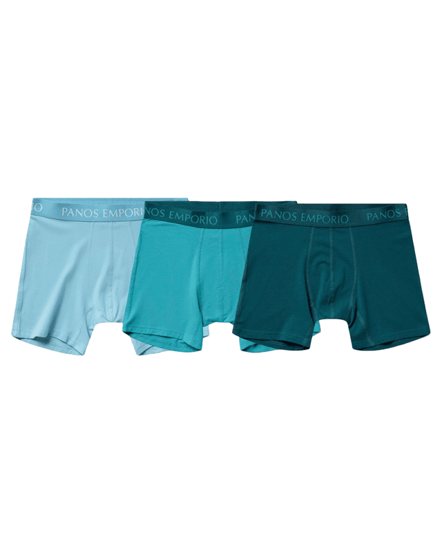 PANOS EMPORIO - 3PK Base Bamboo Boxer Water - Lake Blue - Lagoon 