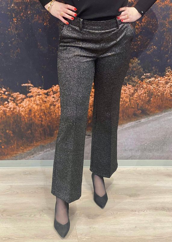 CAMBIO - Francoise Cropped Dressbukse Black Silver Micro Diamonds 6403 0387-00