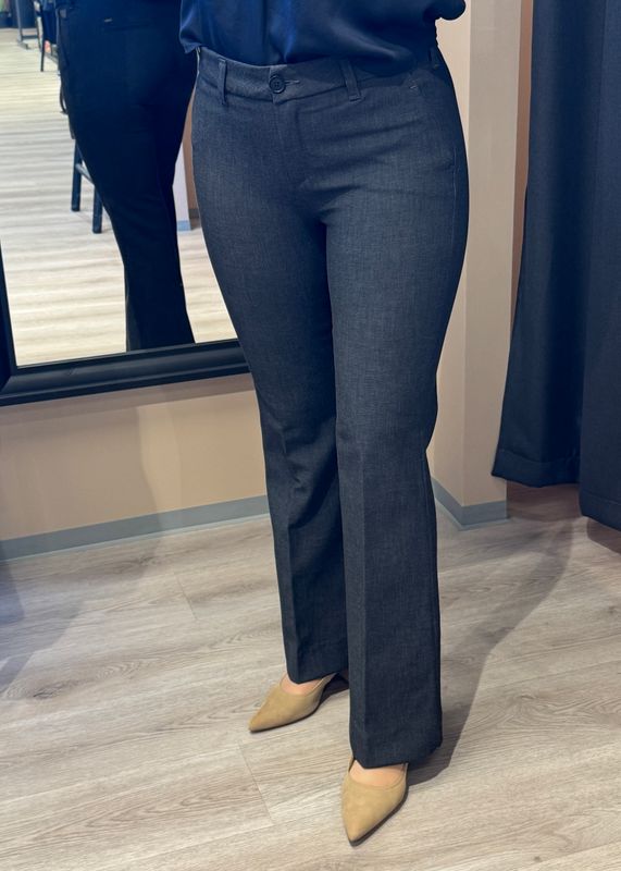 LOIS - Silvia Suple Dressbukse High Rise Flare 2565-5976 Roble Wool Tarmac 193