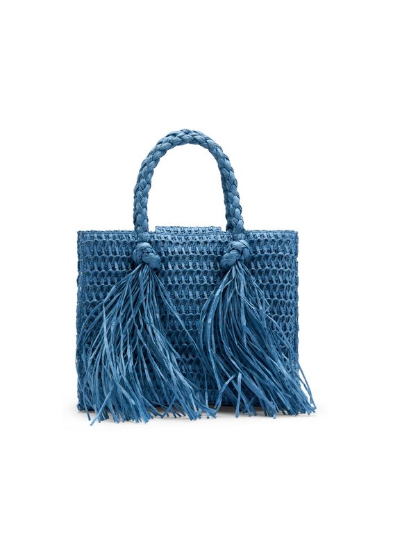 ELLA&IL - Sigrid Straw Veske Blue