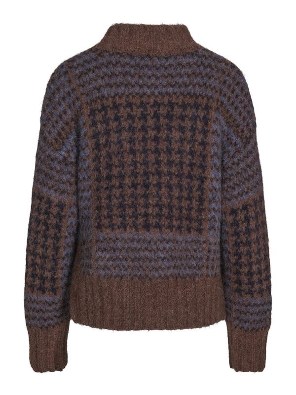 RICCOVERO - W Echo Glencheck Genser Brown A605-759