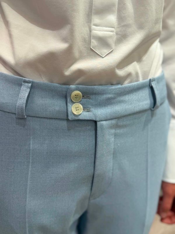 RICCOVERO - Firm Dressbukse Light Blue Melange 510