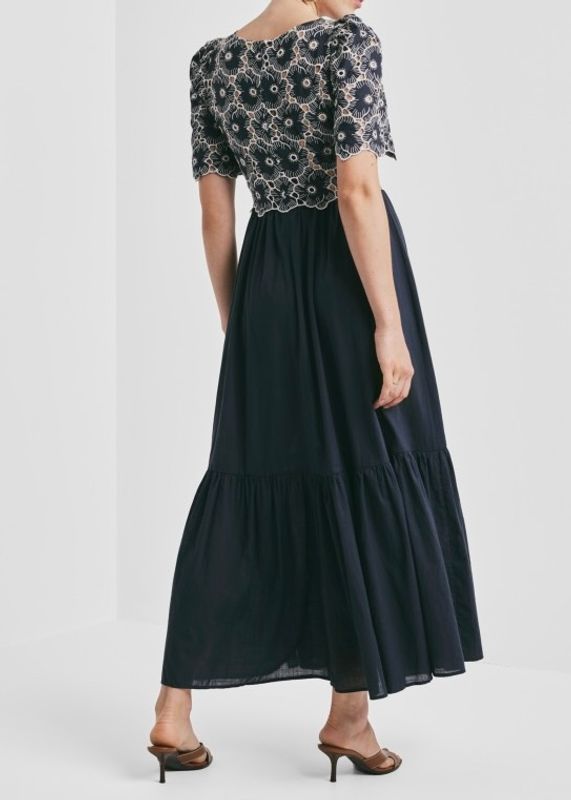 BYTIMO - Broderie Anglaise Maxikjole Marine 2620508 070