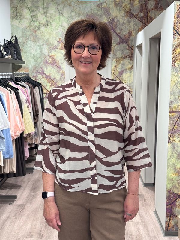 RICCOVERO - W Safari Skjorte Brown Zebra 177