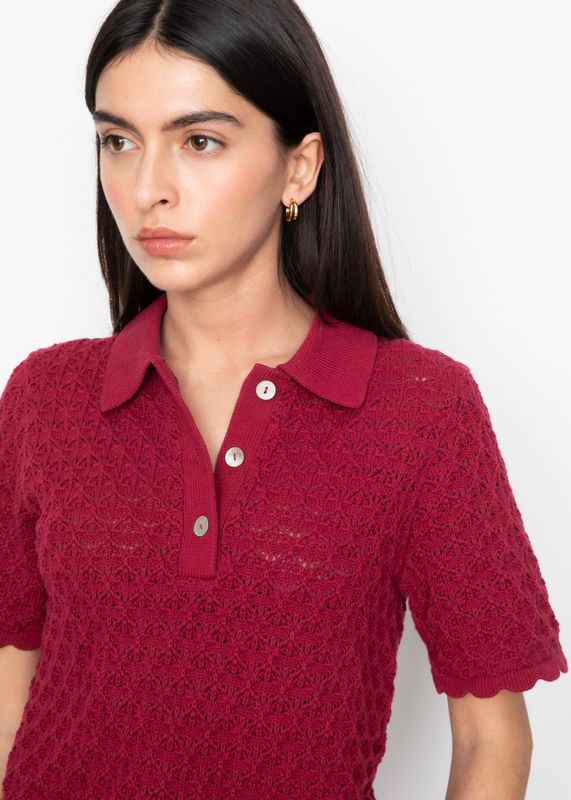 CAMILLA PIHL - Gwen Knit T-skjorte Berry