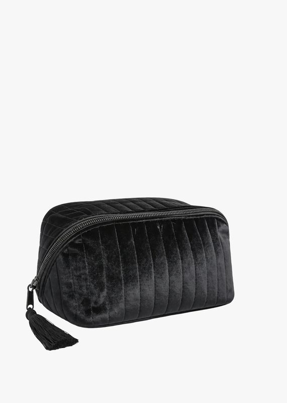 DAY ET - Medium Soft Padded Velour Clam Toalettmappe Obsidian / Grey 3265475552-11132