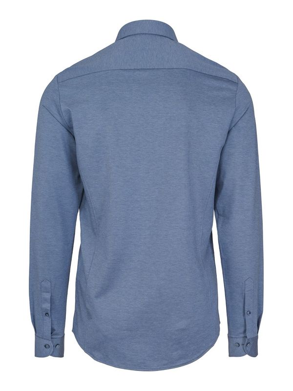RICCOVERO - M Leo Tailor Fit Jersey Skjorte Blue 3810-159
