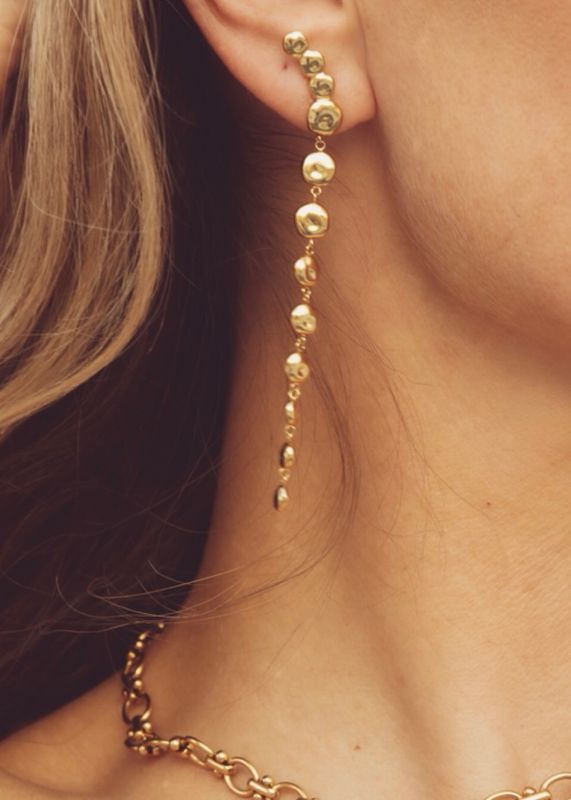 CAMILLA PIHL - The Long Pebble Øredobber Gold