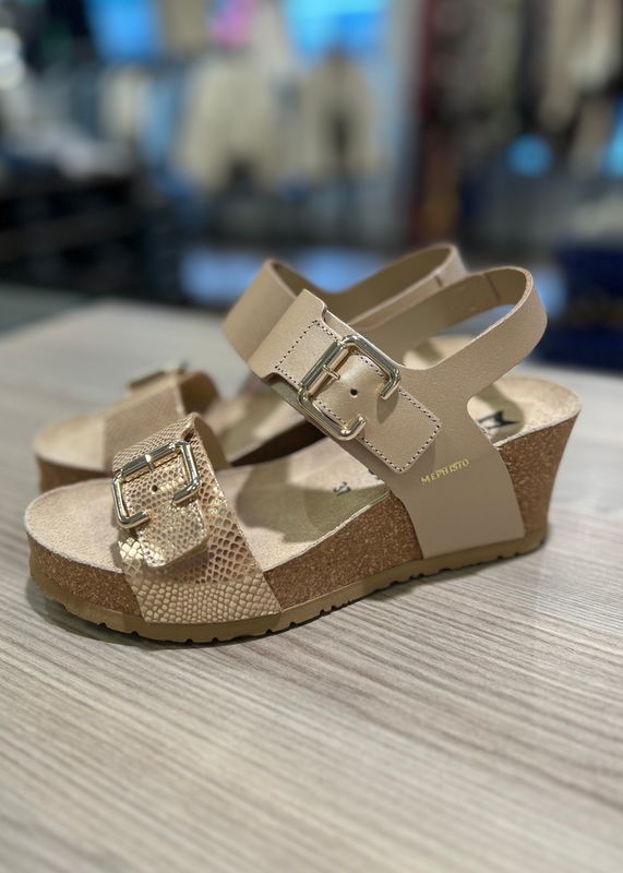 MEPHISTO - Lissandra Perla Wedge Sandal Platinum